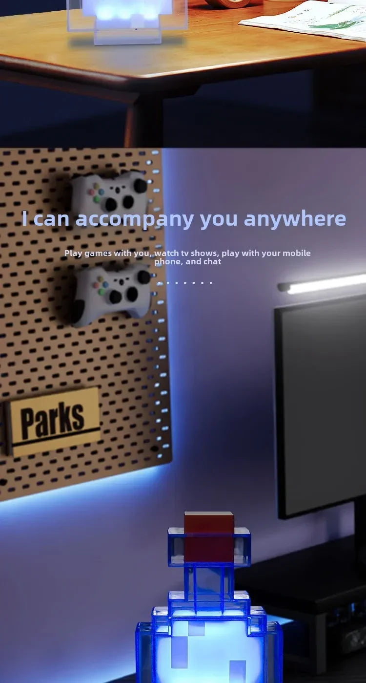 MC Color Changing Potion Bottle Night Light - Set of 8 Models, USB Powered Mood Light & Decor Ambient Glow Lamp Pixel Game