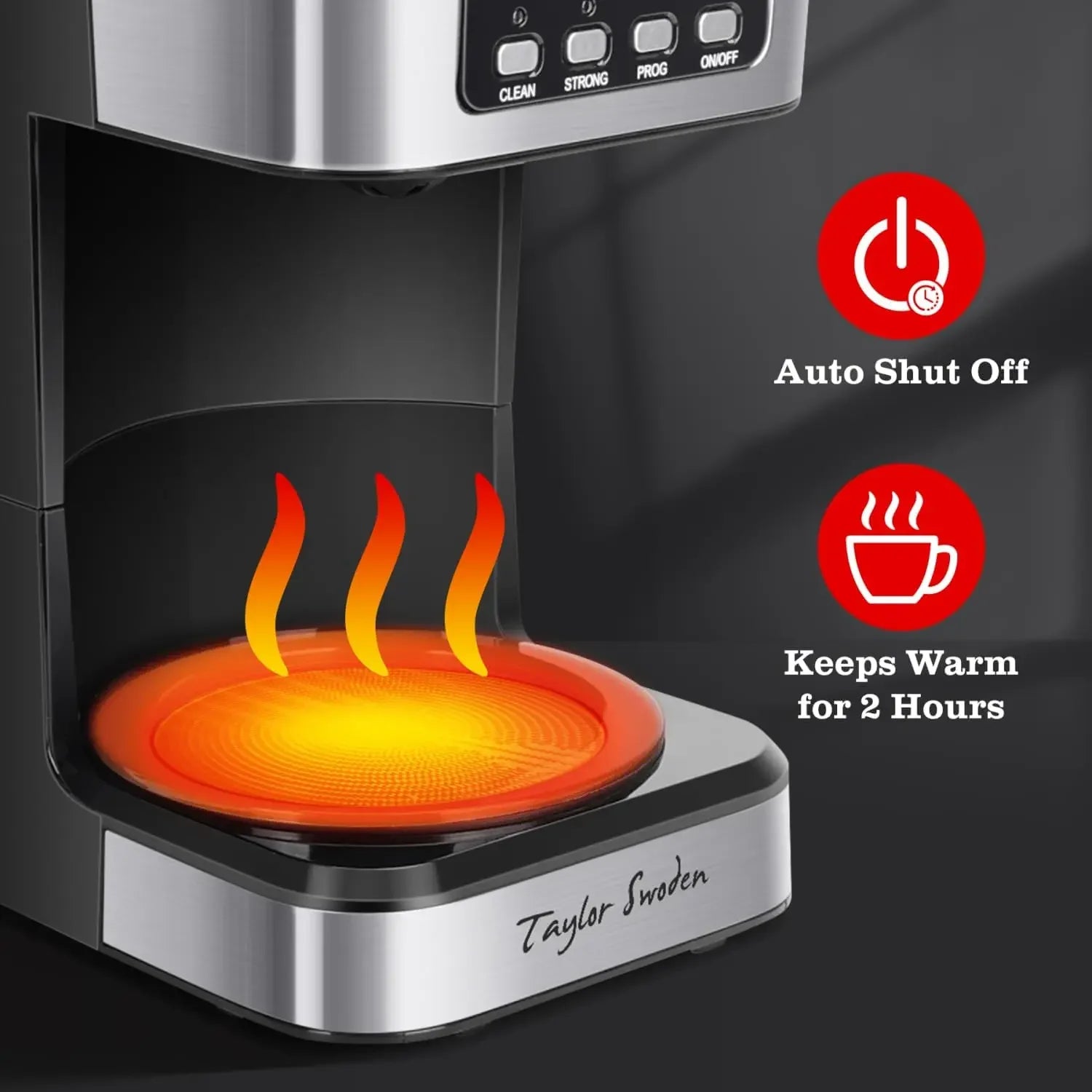 12-Cup Programmable Coffee Maker, Regular & Strong Brew Drip Coffee Machine for Home and Office, Glass Carafe, Pause & Serve, Au