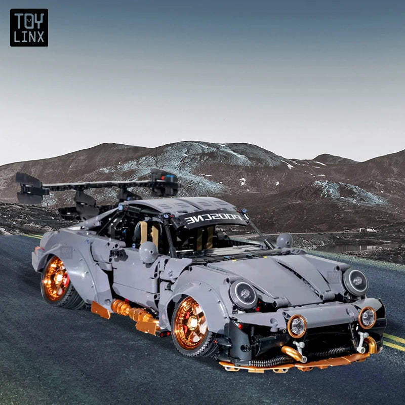 Kbox Cement Gray Supercar Building Block Model 2435PCS Large-Scale Sports Car Model for Men's Room Decoration