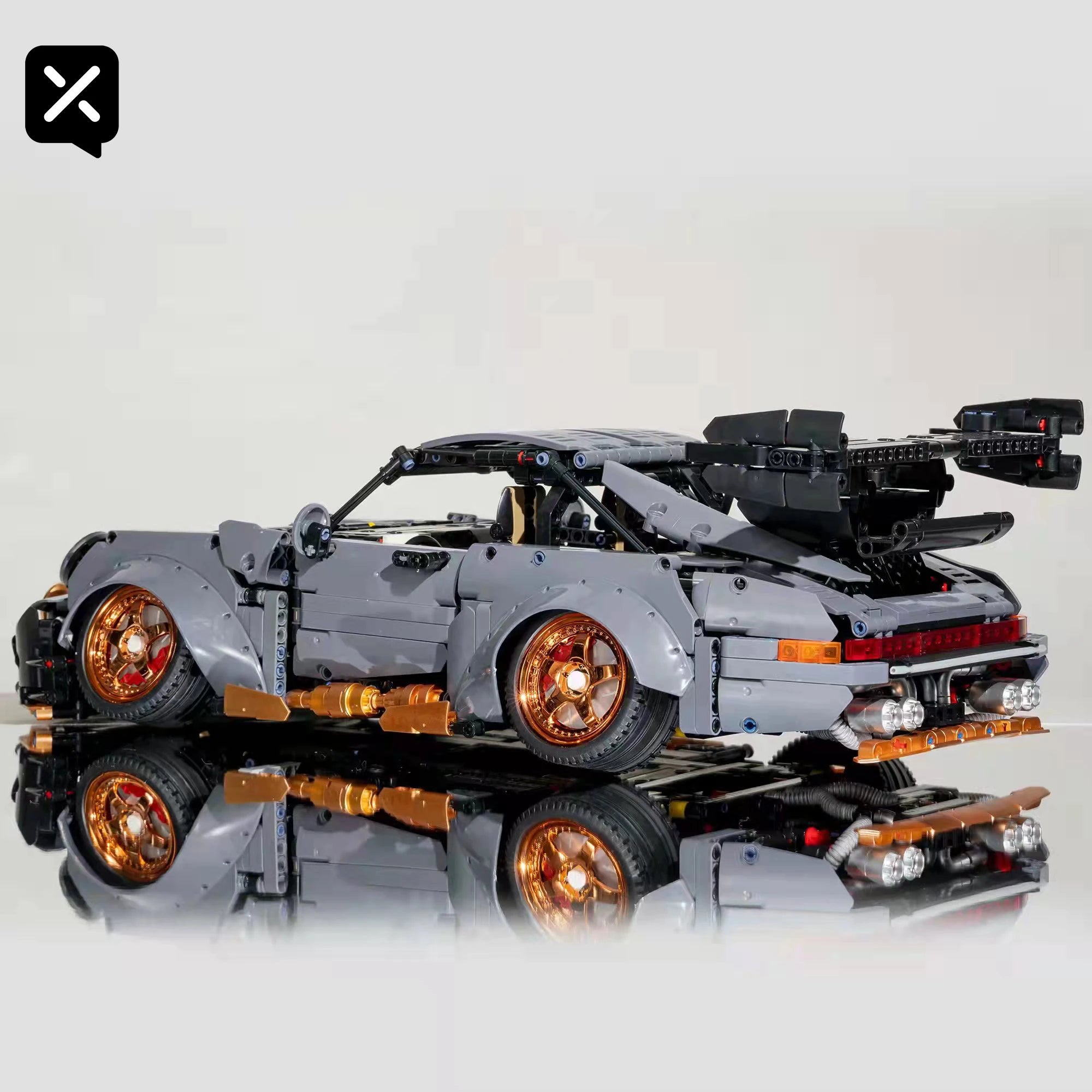 Kbox Cement Gray Supercar Building Block Model 2435PCS Large-Scale Sports Car Model for Men's Room Decoration